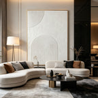 3D Textured Scandinavian Geometric Painting - Arched Silence