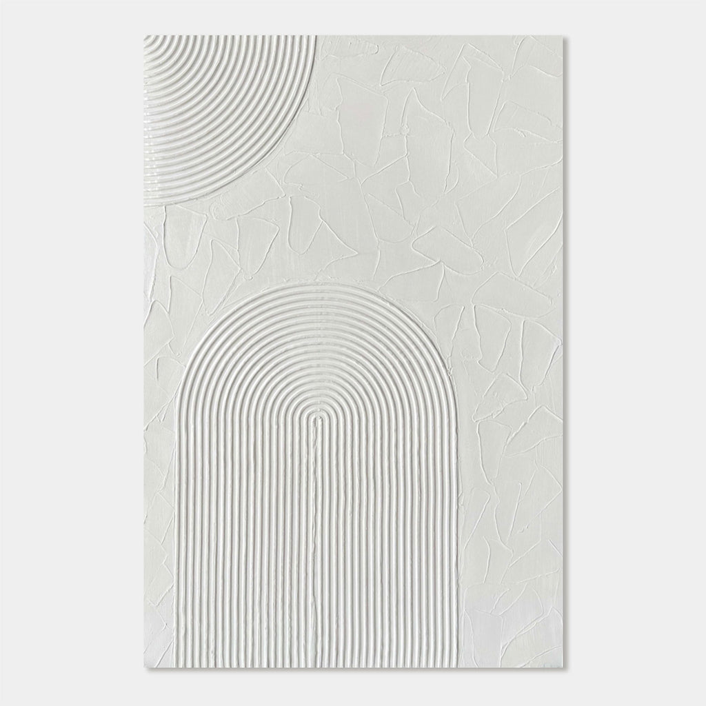 3D Textured Scandinavian Geometric Painting - Arched Silence