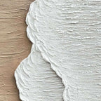 White foam relief and beige sand texture on a minimalist coastal wall art set