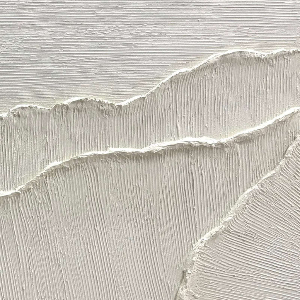 Pale Tide white abstract textured canvas set by Lumi Gallery