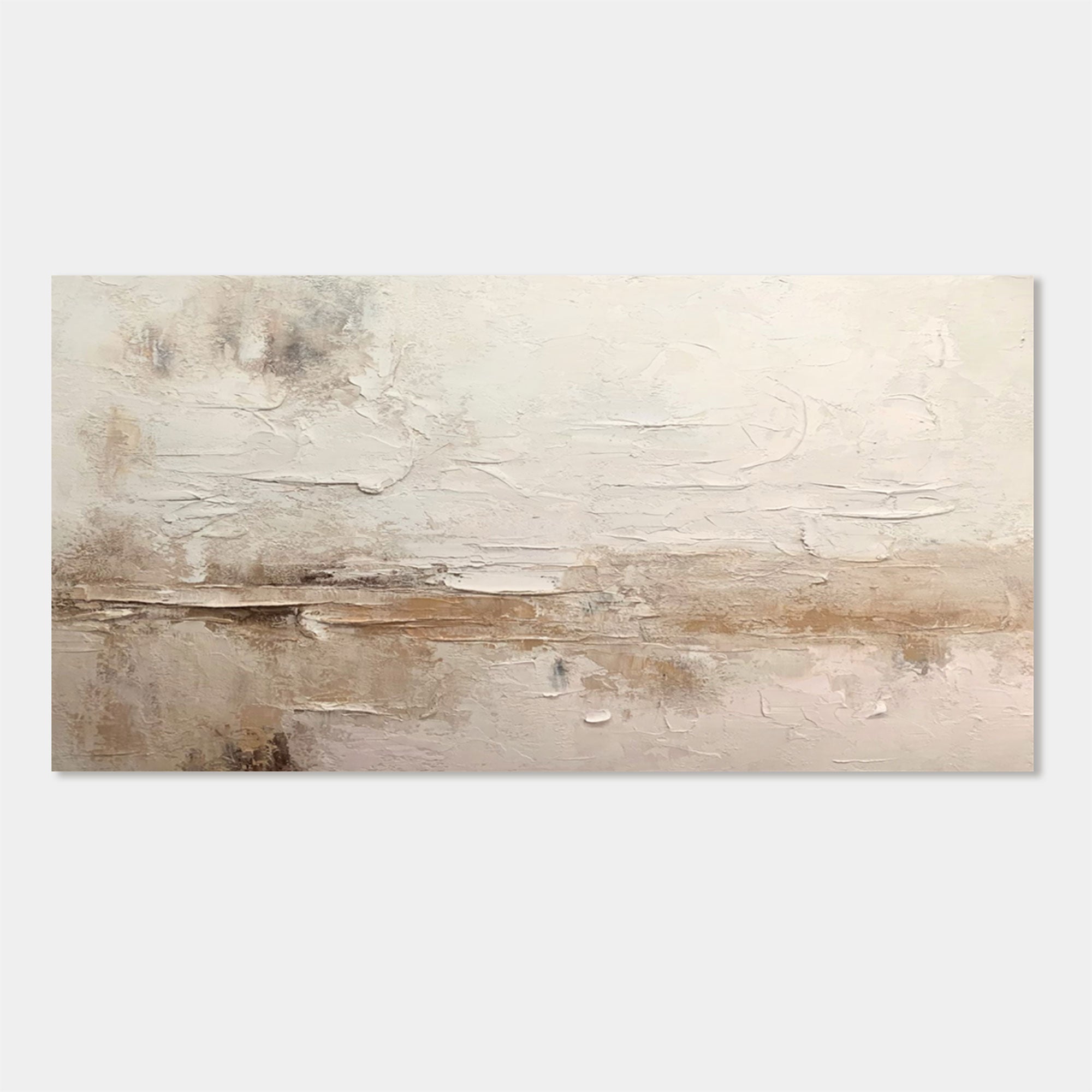 3D Textured Wabi Sabi Landscape Wall Art - Pale Siltline