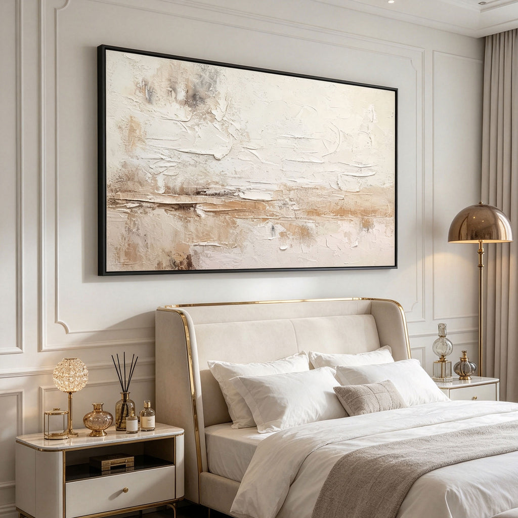 3D Textured Wabi Sabi Landscape Wall Art - Pale Siltline