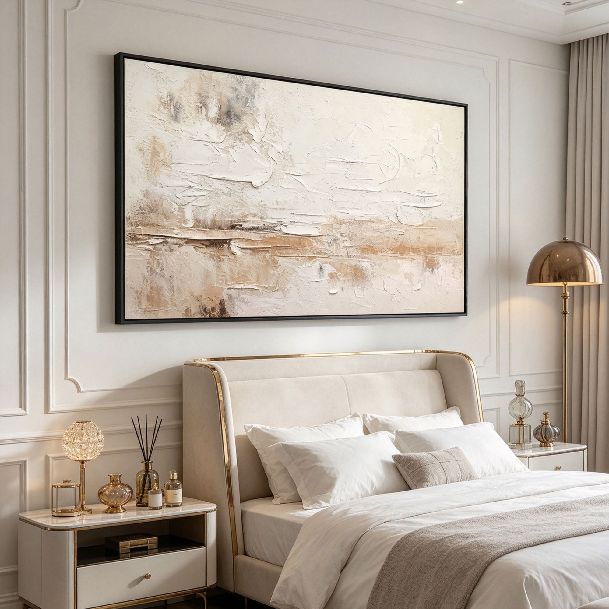 3D Textured Wabi Sabi Landscape Wall Art - Pale Siltline