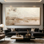 3D Textured Wabi Sabi Landscape Wall Art - Pale Siltline