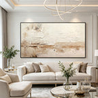 3D Textured Wabi Sabi Landscape Wall Art - Pale Siltline