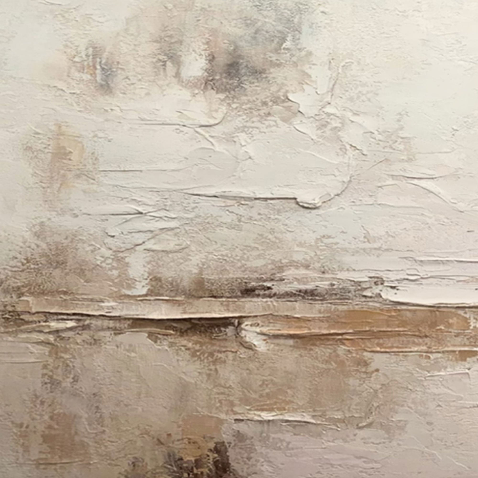 3D Textured Wabi Sabi Landscape Wall Art - Pale Siltline