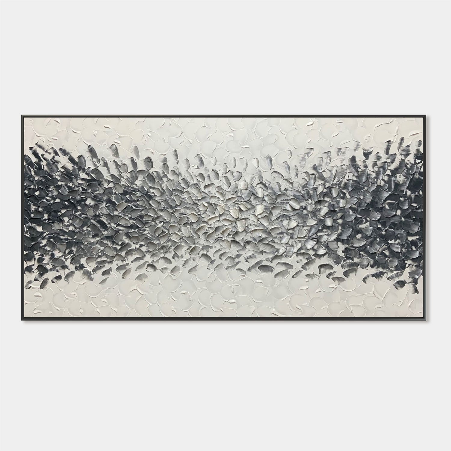3D Textured Minimalist Silver Gray Wall Art - Charcoal Current