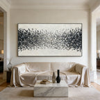 3D Textured Minimalist Silver Gray Wall Art - Charcoal Current