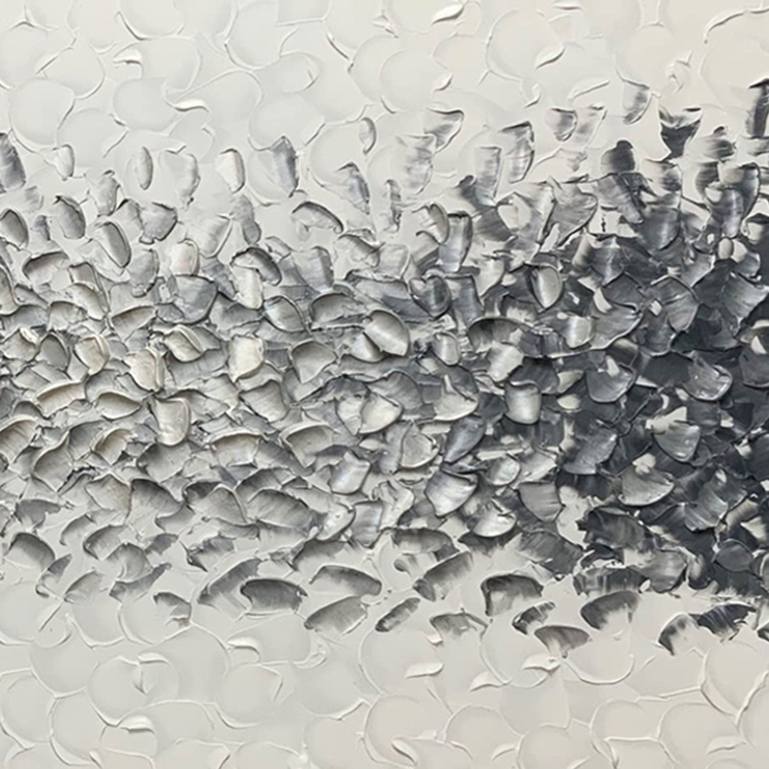 3D Textured Minimalist Silver Gray Wall Art - Charcoal Current