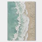 3D Textured Minimalist Coastal Wall Art - Aqua Strand