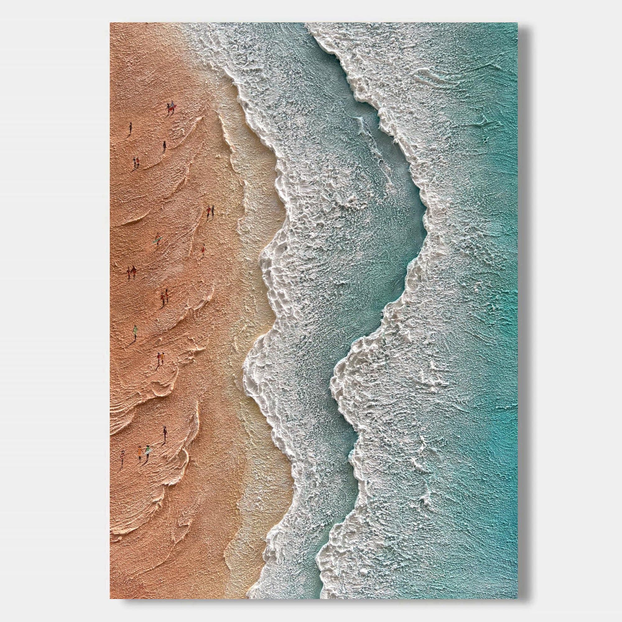 3D Textured Minimalist Coastal Wall Art - Coral Tidemark