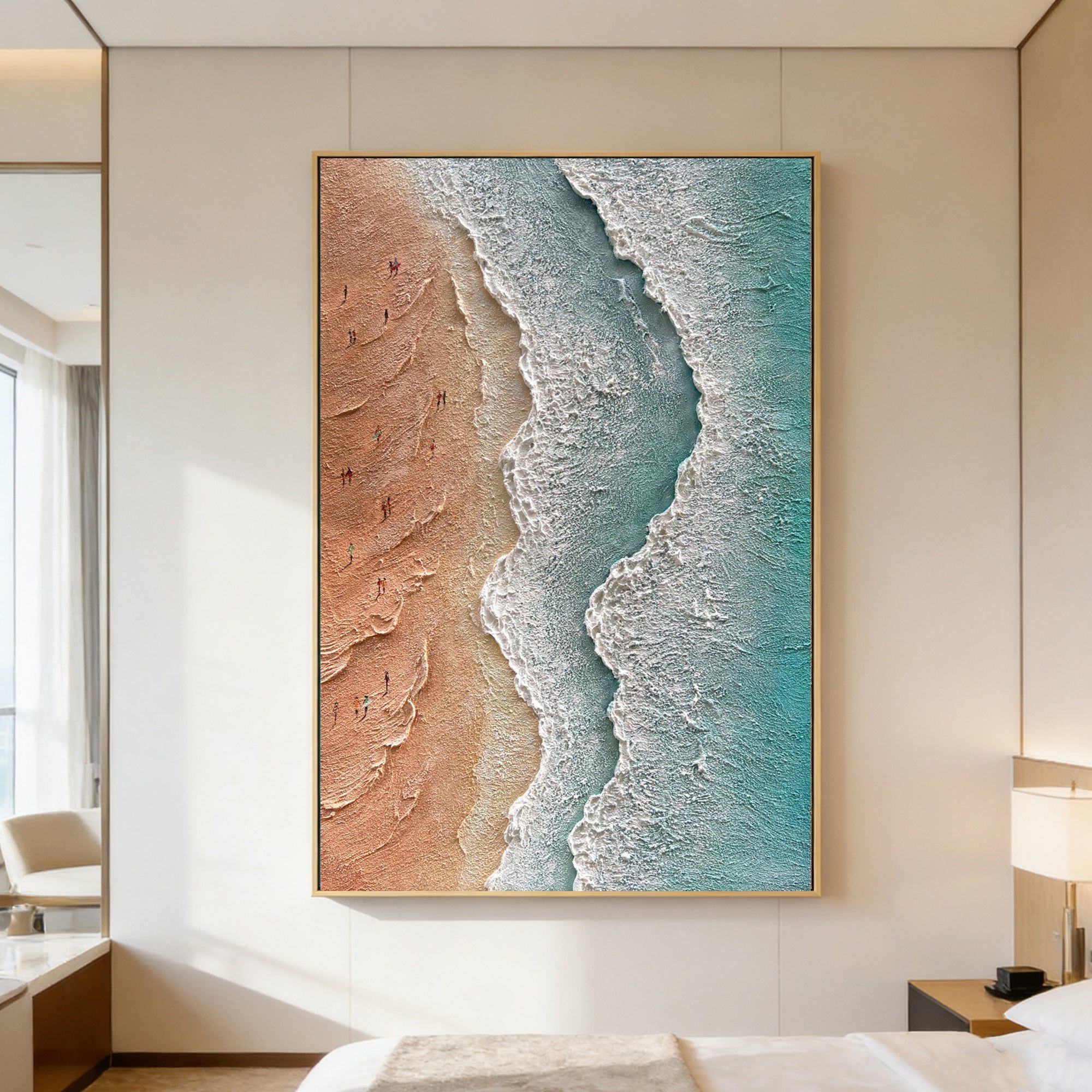 3D Textured Minimalist Coastal Wall Art - Coral Tidemark