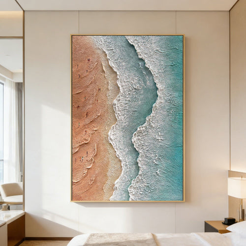 3D Textured Minimalist Coastal Wall Art - Coral Tidemark