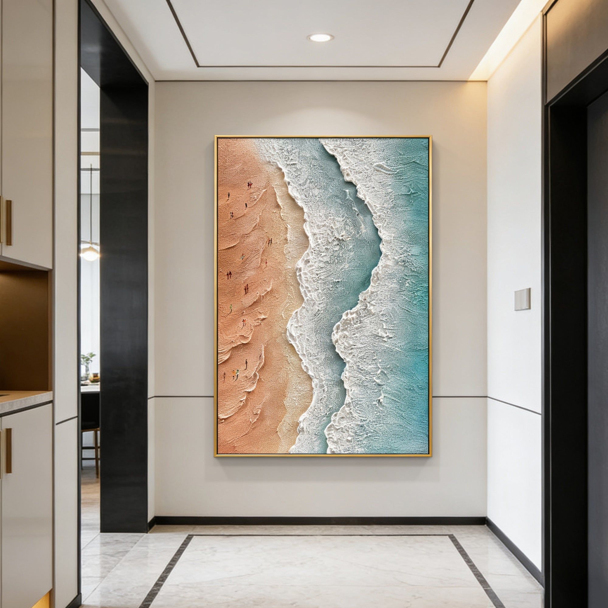 3D Textured Minimalist Coastal Wall Art - Coral Tidemark