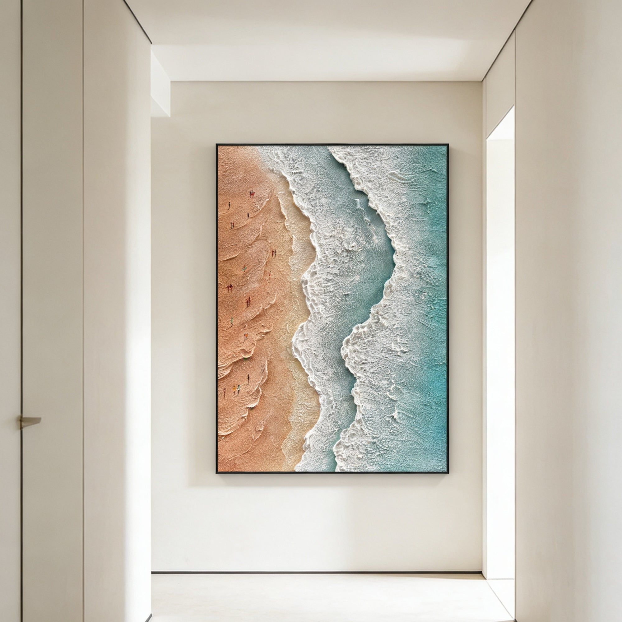 3D Textured Minimalist Coastal Wall Art - Coral Tidemark