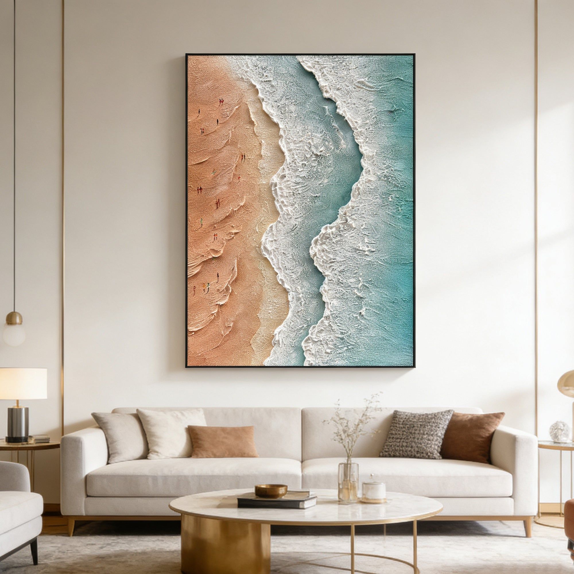 3D Textured Minimalist Coastal Wall Art - Coral Tidemark