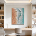 3D Textured Minimalist Coastal Wall Art - Coral Tidemark