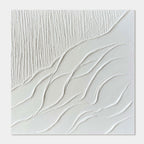 3D Textured Minimalist White Landscape Wall Art - Drift Ascent