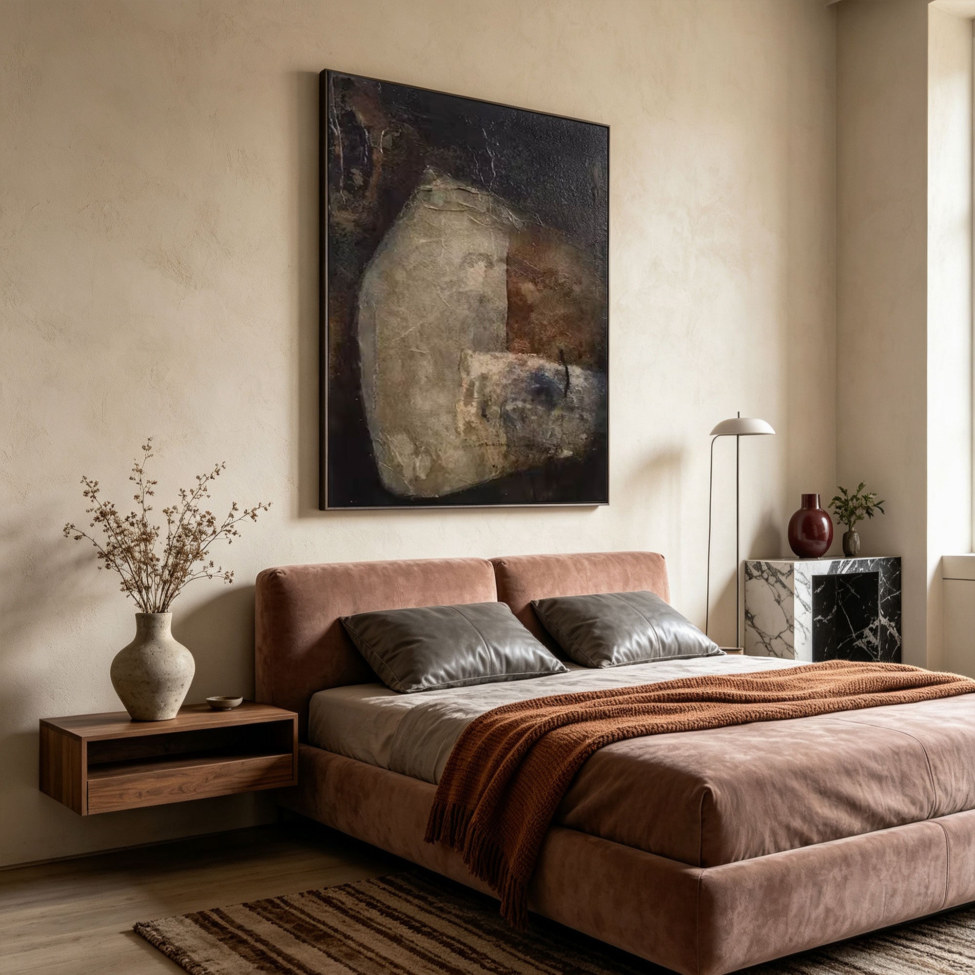 Wabi Sabi Brown Abstract Wall Art - Earthen Shelter