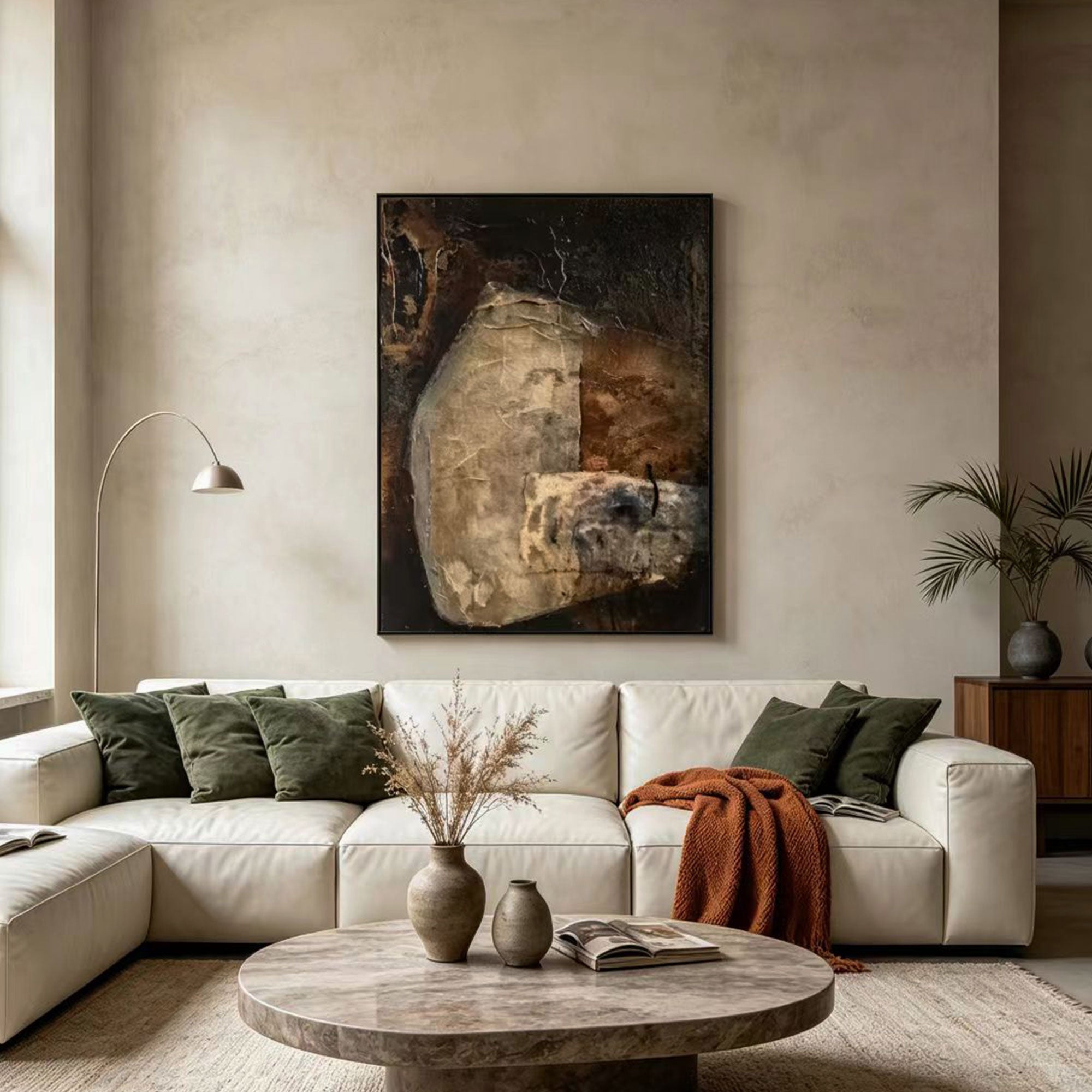 Wabi Sabi Brown Abstract Wall Art - Earthen Shelter