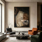 Wabi Sabi Brown Abstract Wall Art - Earthen Shelter