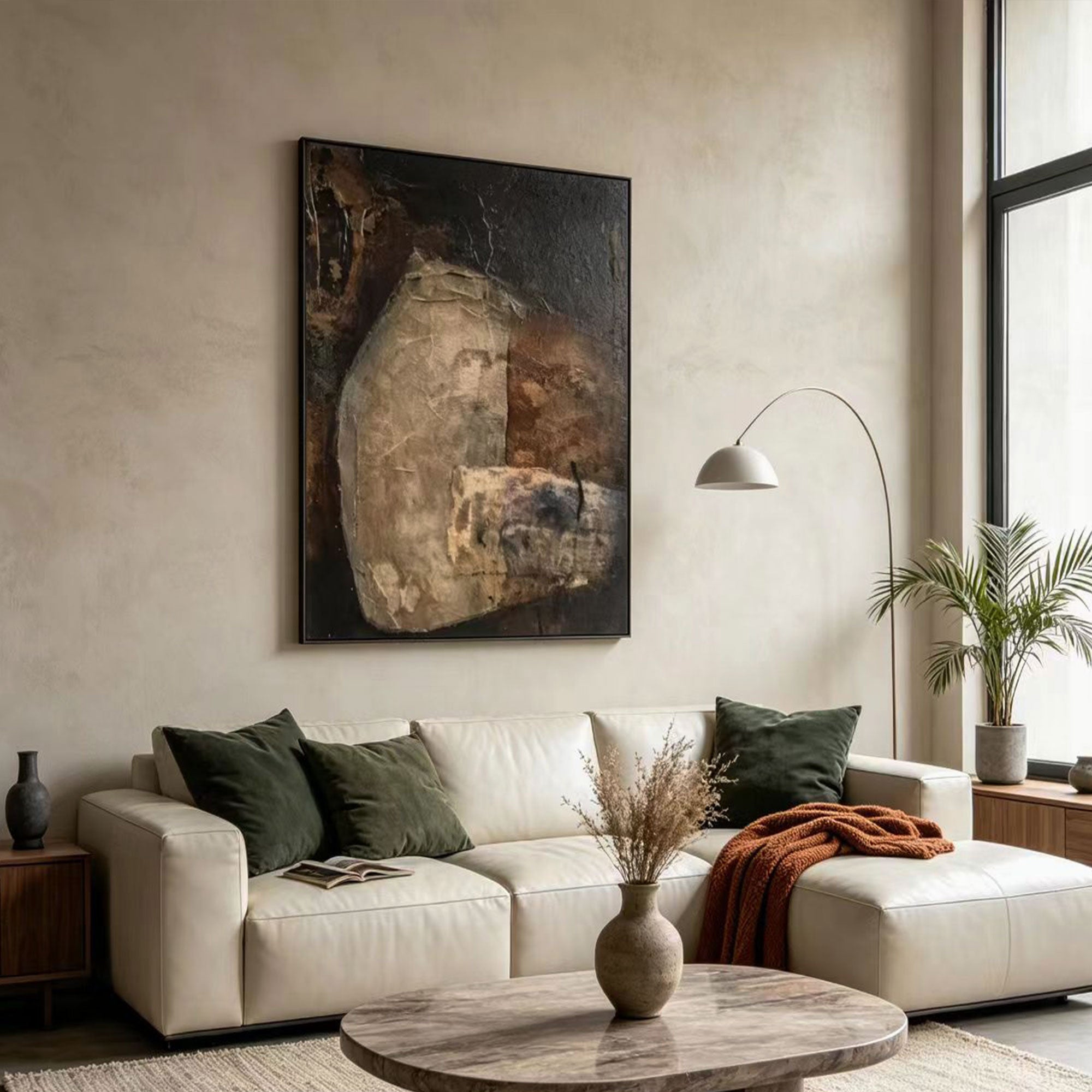 Wabi Sabi Brown Abstract Wall Art - Earthen Shelter