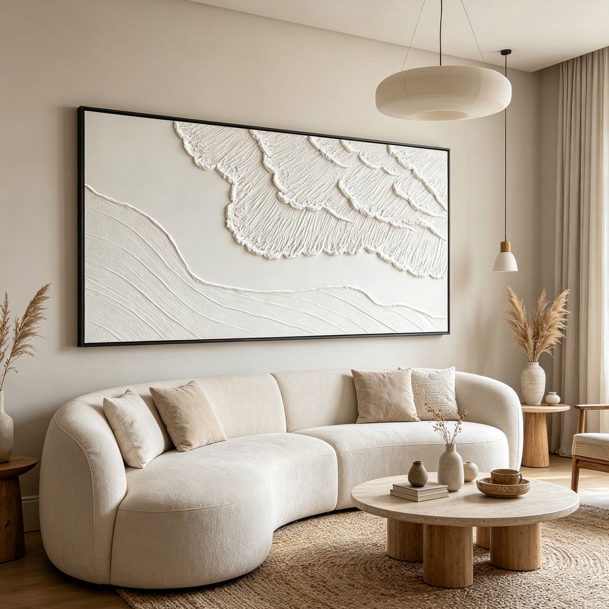3D Textured Minimalist Coastal Wall Art - Ebb Trace