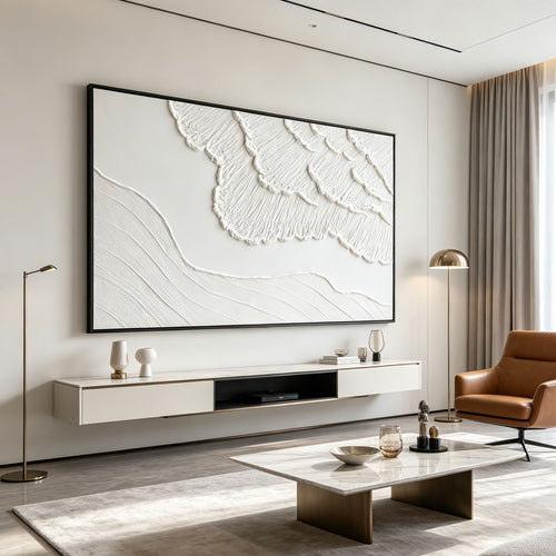 3D Textured Minimalist Coastal Wall Art - Ebb Trace