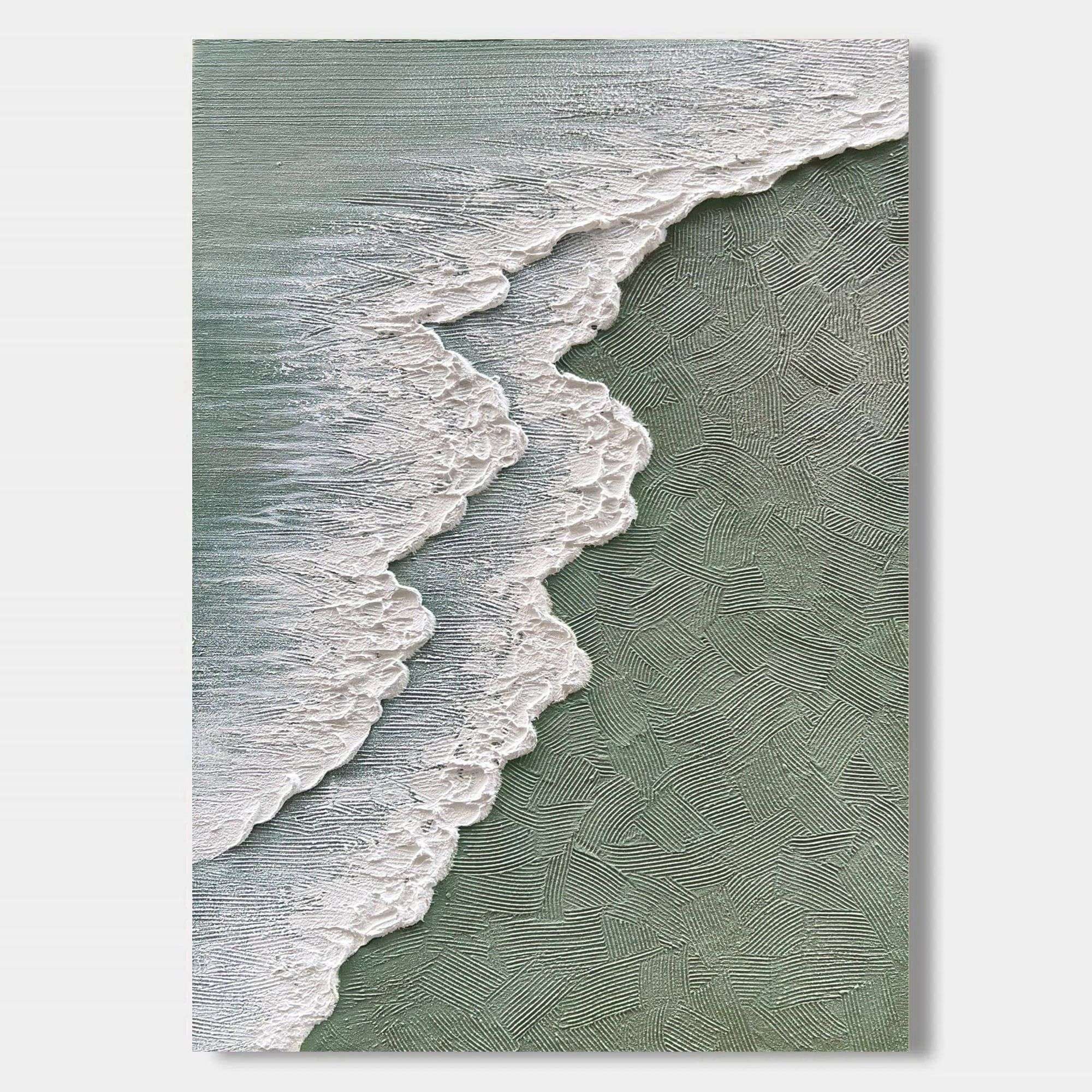 3D Textured Minimalist Coastal Wall Art - Foam Meridian