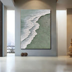 3D Textured Minimalist Coastal Wall Art - Foam Meridian