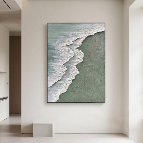 3D Textured Minimalist Coastal Wall Art - Foam Meridian