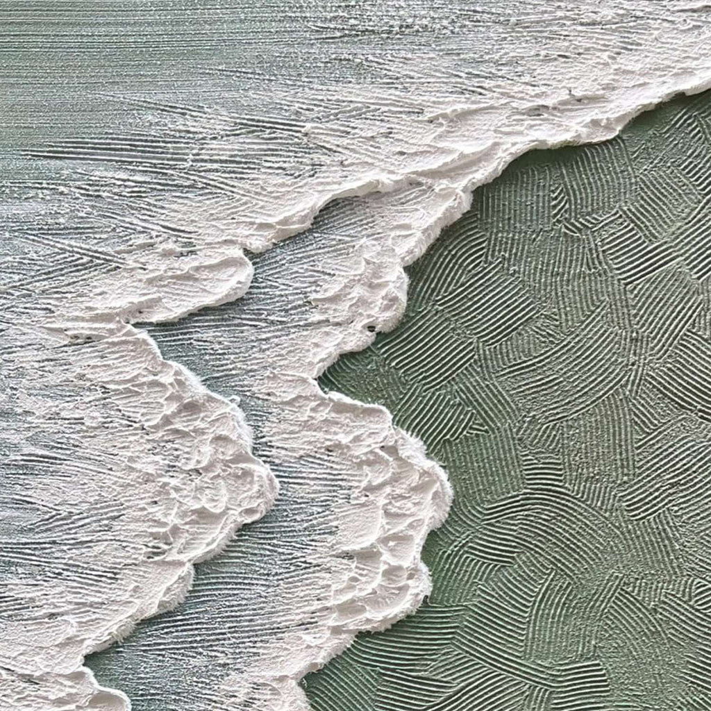 3D Textured Minimalist Coastal Wall Art - Foam Meridian
