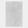 3D Textured Minimalist White Geometric Canvas Art - Folded Radius