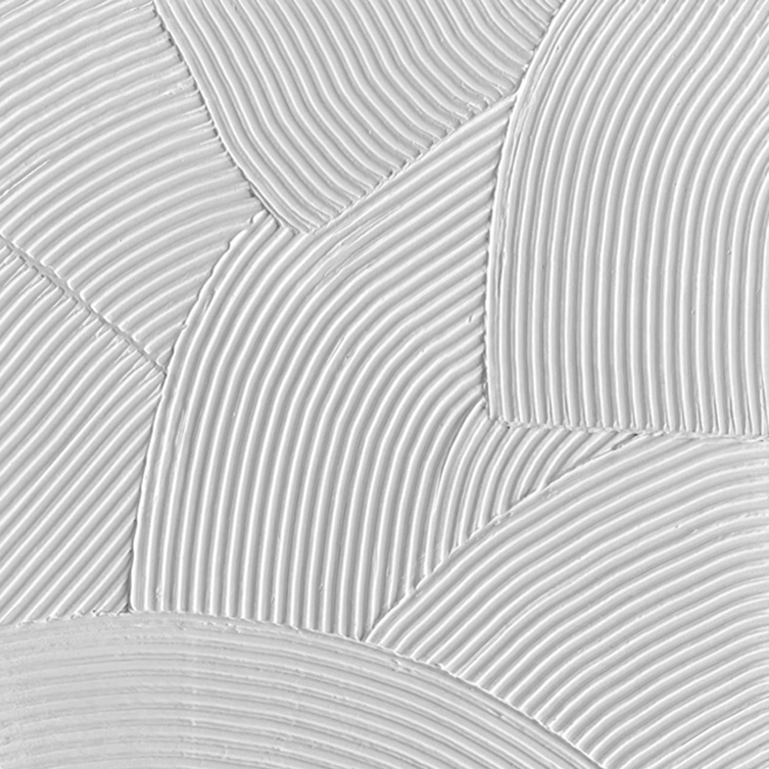 3D Textured Minimalist White Geometric Canvas Art - Folded Radius