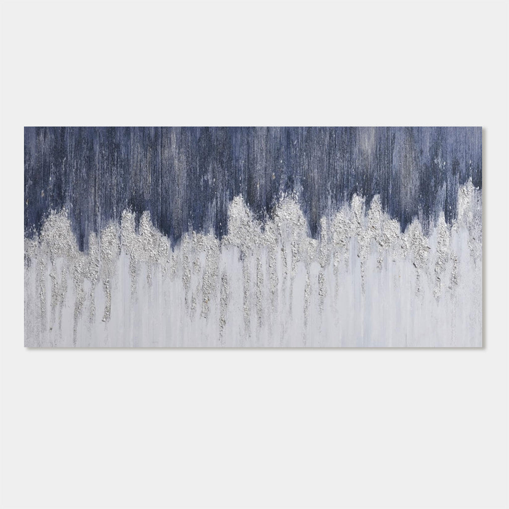 Abstract Blue and White Modern Wall Art - Frostline Canopy