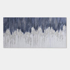 Abstract Blue and White Modern Wall Art - Frostline Canopy