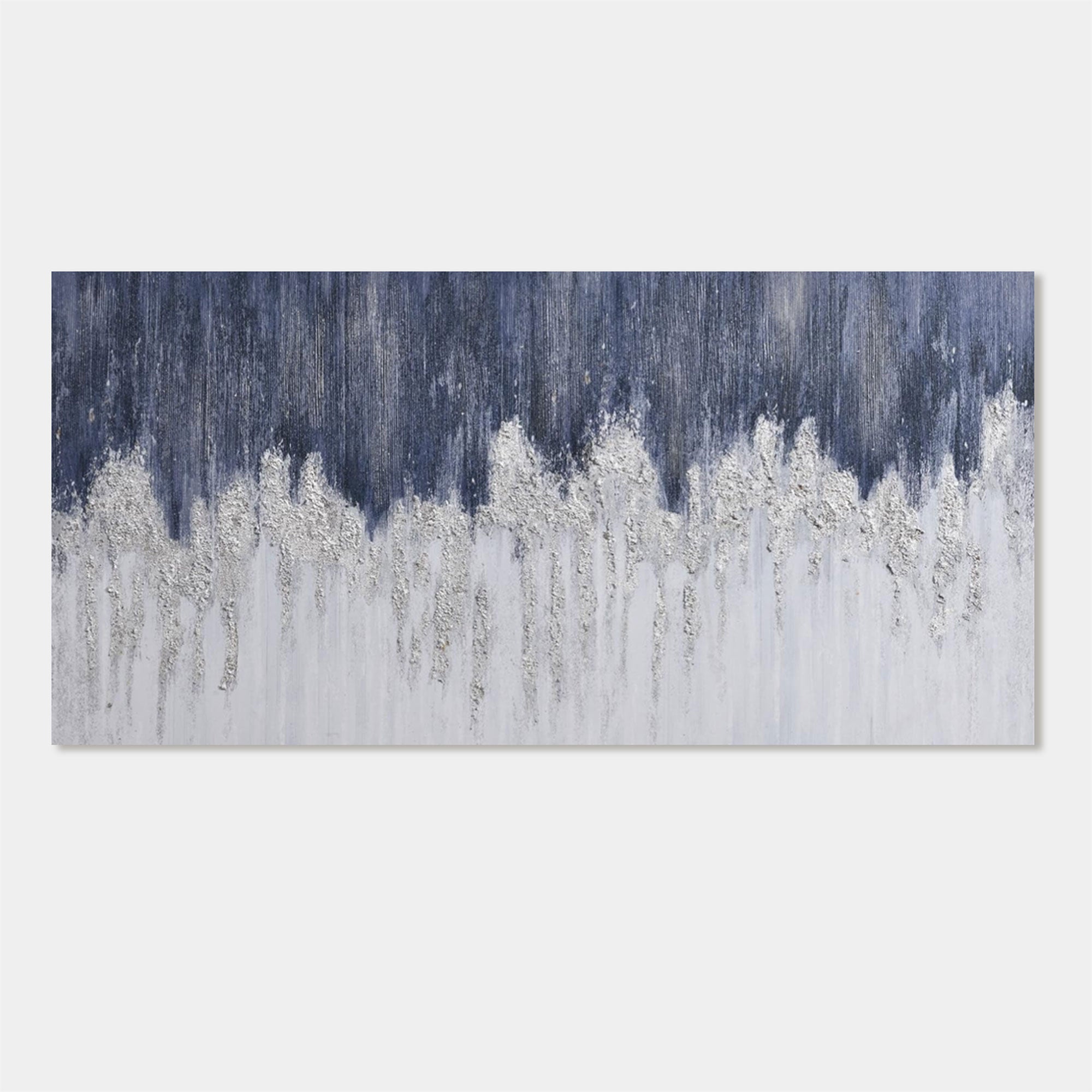 Abstract Blue and White Modern Wall Art - Frostline Canopy