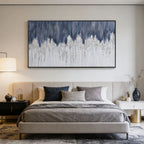 Abstract Blue and White Modern Wall Art - Frostline Canopy