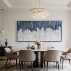 Abstract Blue and White Modern Wall Art - Frostline Canopy