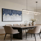 Abstract Blue and White Modern Wall Art - Frostline Canopy