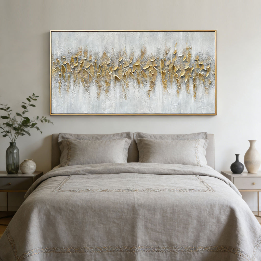 3D Textured Minimalist Gold Wall Art - Gilded Current