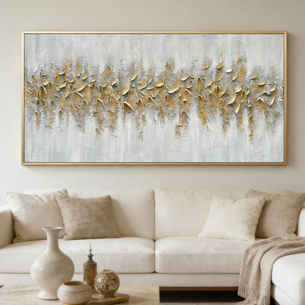 3D Textured Minimalist Gold Wall Art - Gilded Current