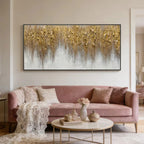 3D Textured Gold Abstract Wall Art - Gilded Descent