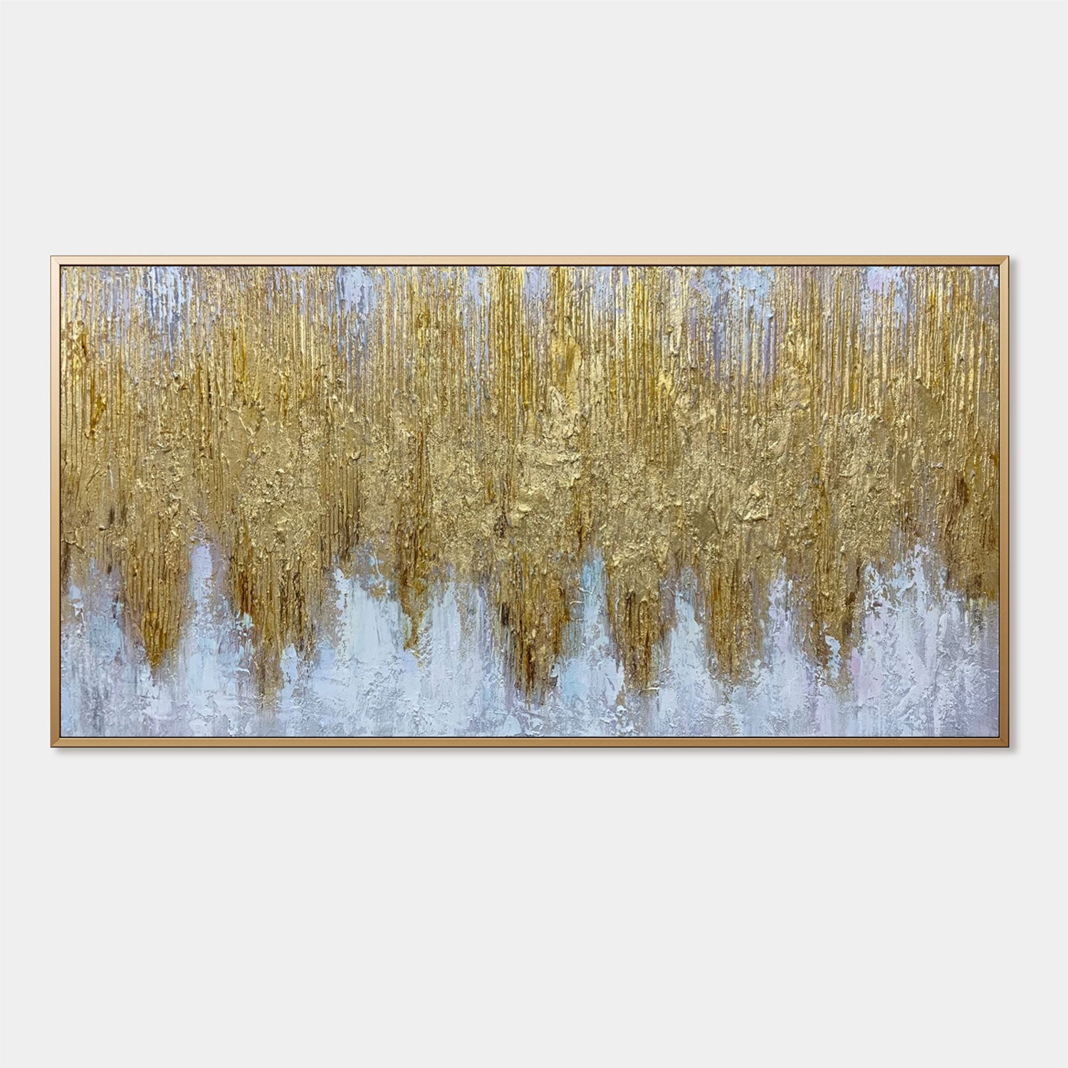 Modern Expressionist Gold Wall Art - Gilded Rainfield
