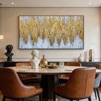 Modern Expressionist Gold Wall Art - Gilded Rainfield