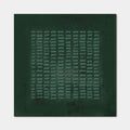Wabi-Sabi hand-painted emerald green geometric canvas art with textured rectangular grid pattern on dark green background.
