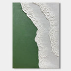 3D Textured Abstract Coastal Wall Art - Green Undertow