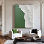 3D Textured Abstract Coastal Wall Art - Green Undertow
