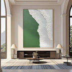3D Textured Abstract Coastal Wall Art - Green Undertow