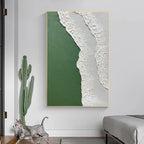 3D Textured Abstract Coastal Wall Art - Green Undertow